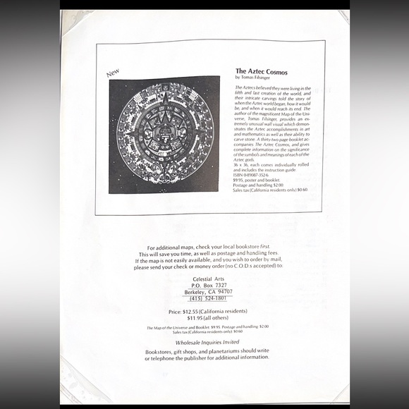 Art | Rare 1981 Illustration Of Celestial Notes And Tables For The Map ...